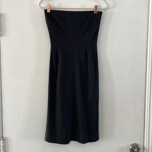 Gap Black Strapless Dress with Tuxedo Stripe | 0